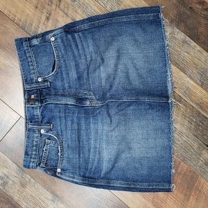 Madewell Rigid Denim Medium Wash Blue Straight Mini Skirt, Size 26